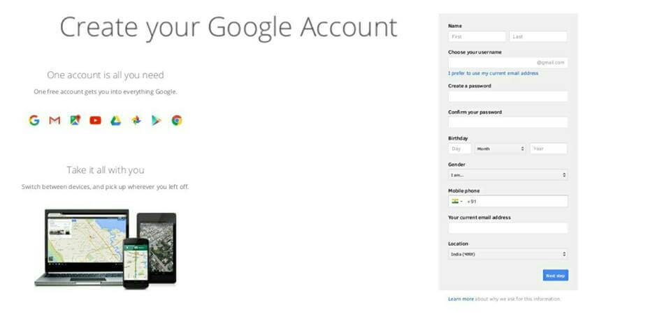How to create gmail account