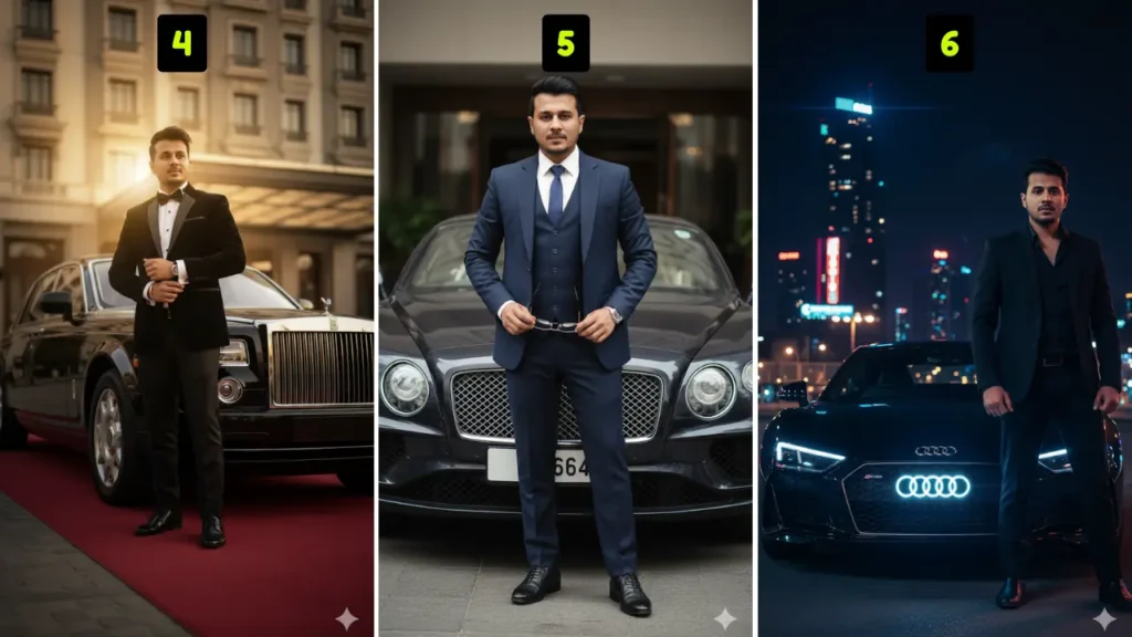 Gemini Luxury Car Prompts cars Lover Turn Your Photo into Million-Dollar Luxury Car Lifestyle