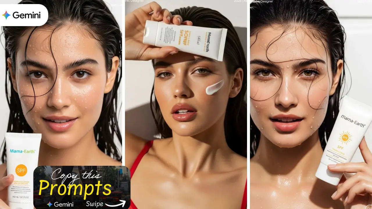 Gemini Prompt for Girls Simple Photo Turns Into Viral Beauty Brands Skincare Ad Product Images— [Copy & Paste]
