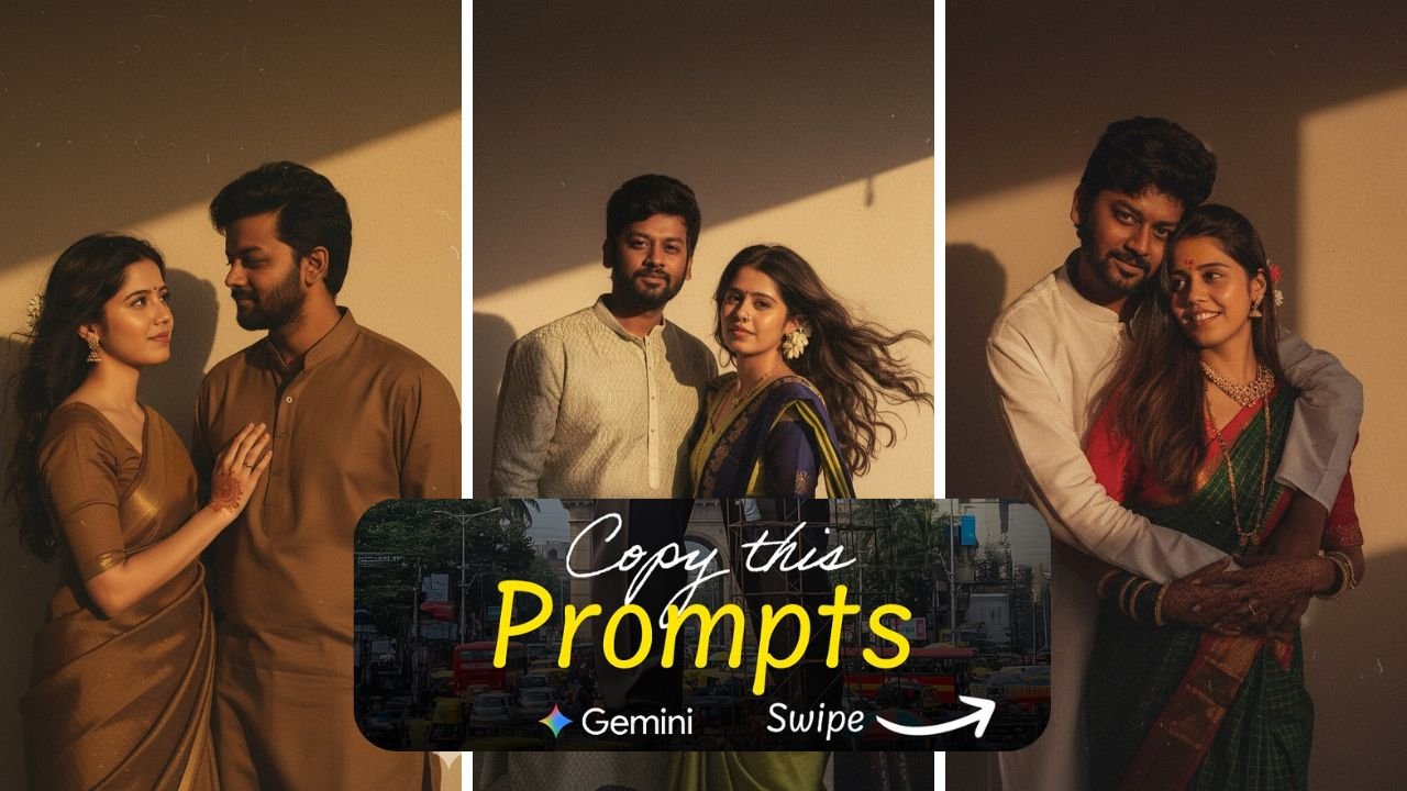 Google Gemini Prompt Couple Photo Couples Turning Normal Selfies into Vintage Masterpieces