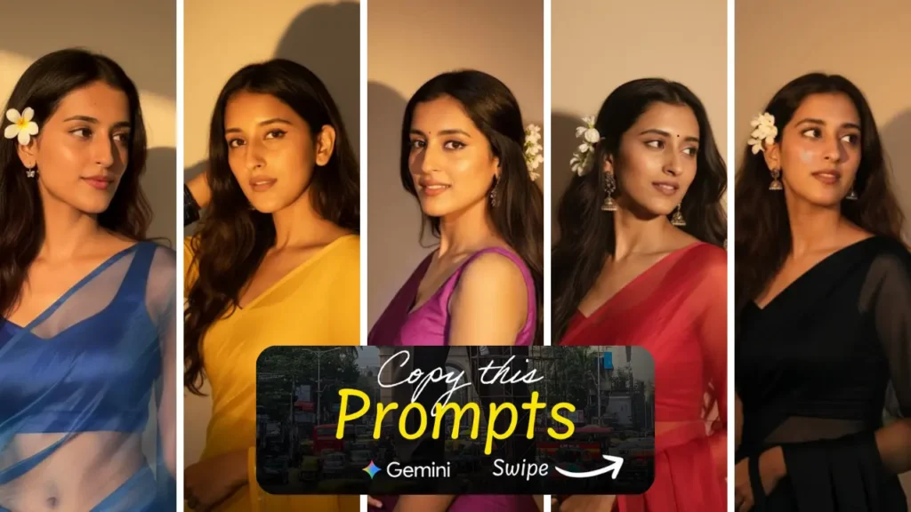 Google Gemini Prompt For Girls Saree Elegance 4K HD Photo Prompt— Just Text Copy & Paste