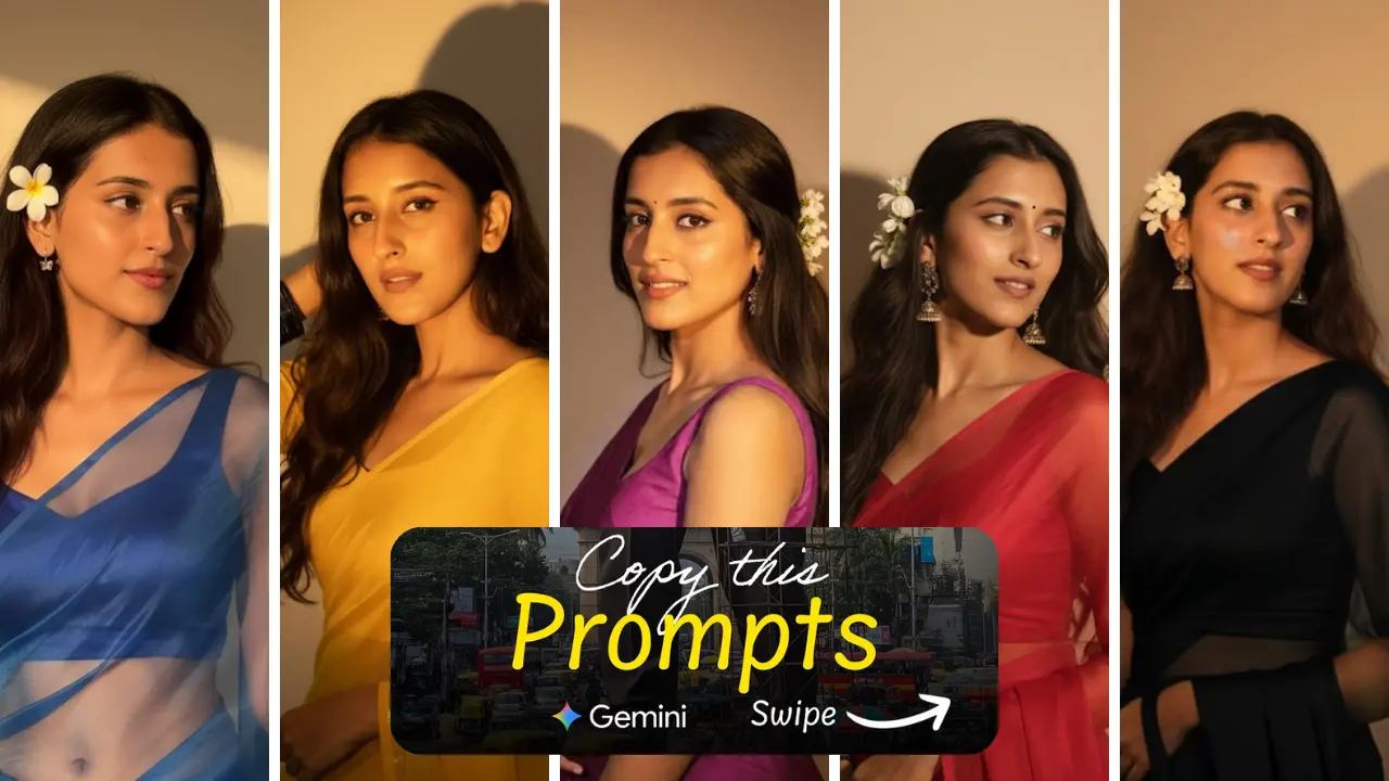 Google Gemini Prompt For Girls Saree Elegance 4K HD Photo Prompt— Just Text Copy & Paste