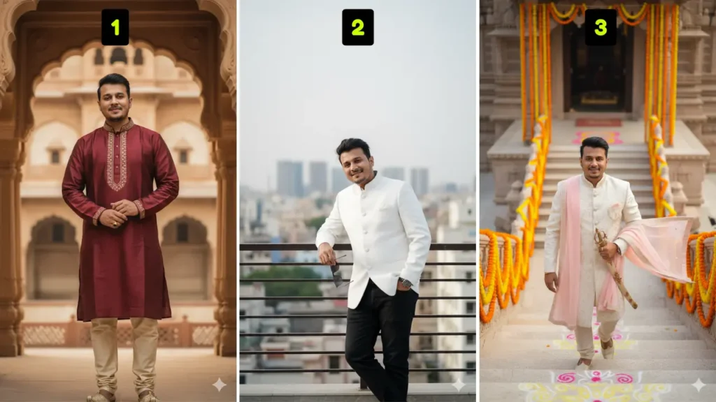 Indian Outfit Prompts for Boys – Turn Your Photo into Traditional Looks with Google Gemini Photo Editing