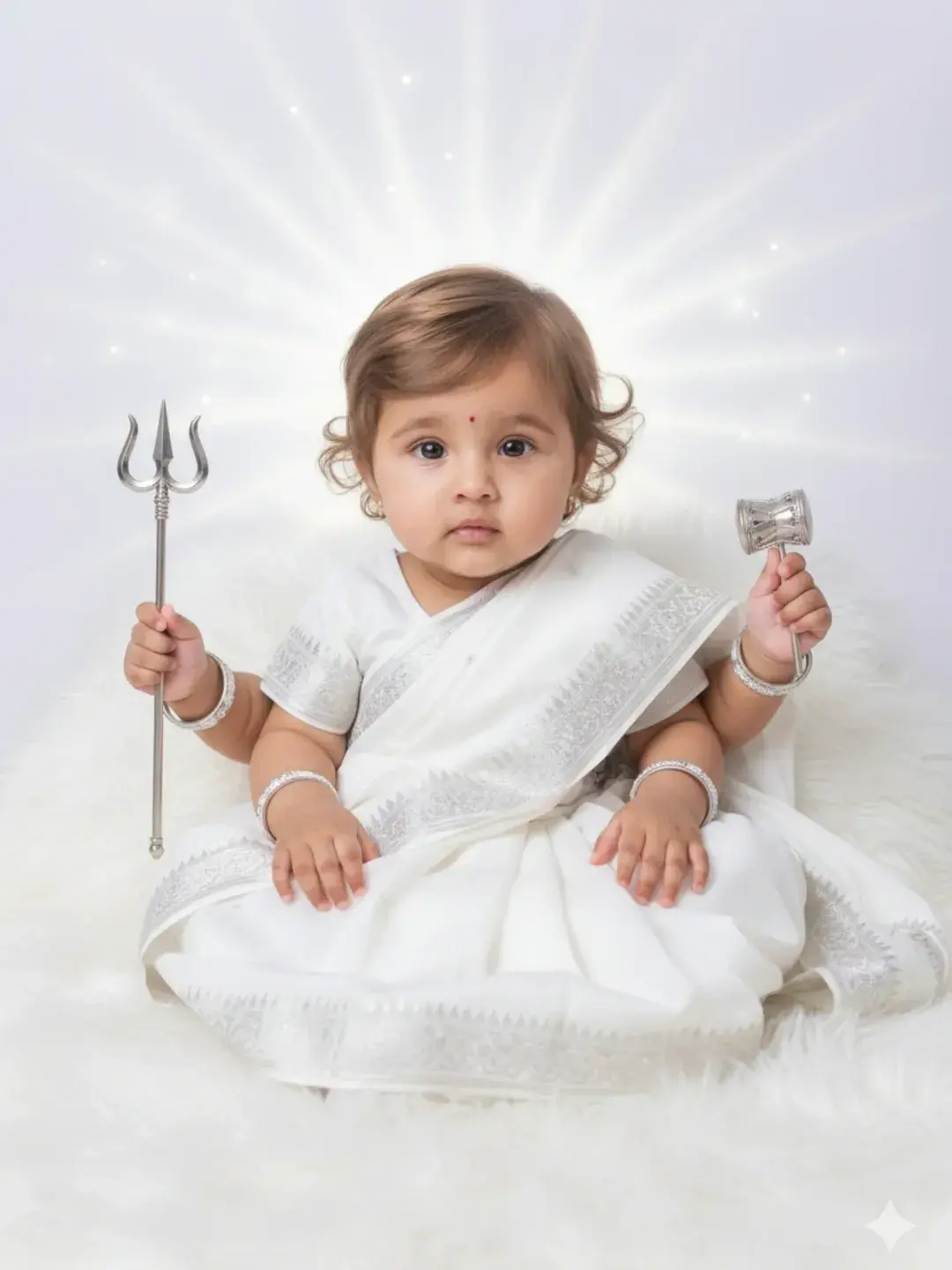 Mahagauri Mata Photo Gemini Prompt For Baby Girls Navratri