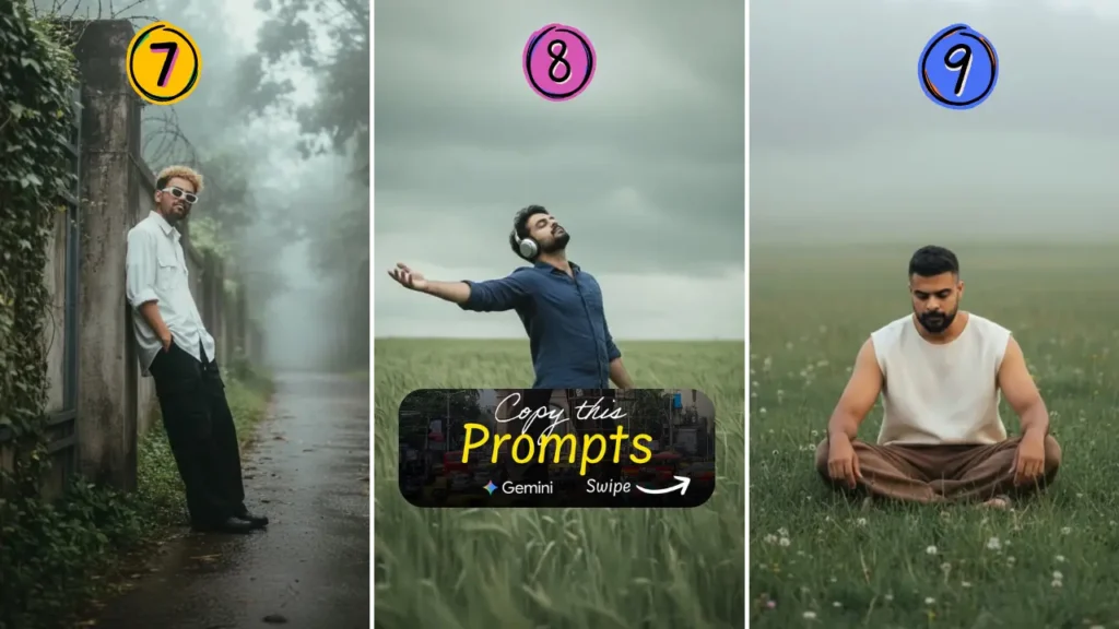 Man Gemini Photo Prompt For SUV, Royal Enfield, Range Rover, Traditional Style & More— Just Text Copy & Paste 9 Man Gemini Photo Prompt —Misty Gate Moody Escape Misty Hills