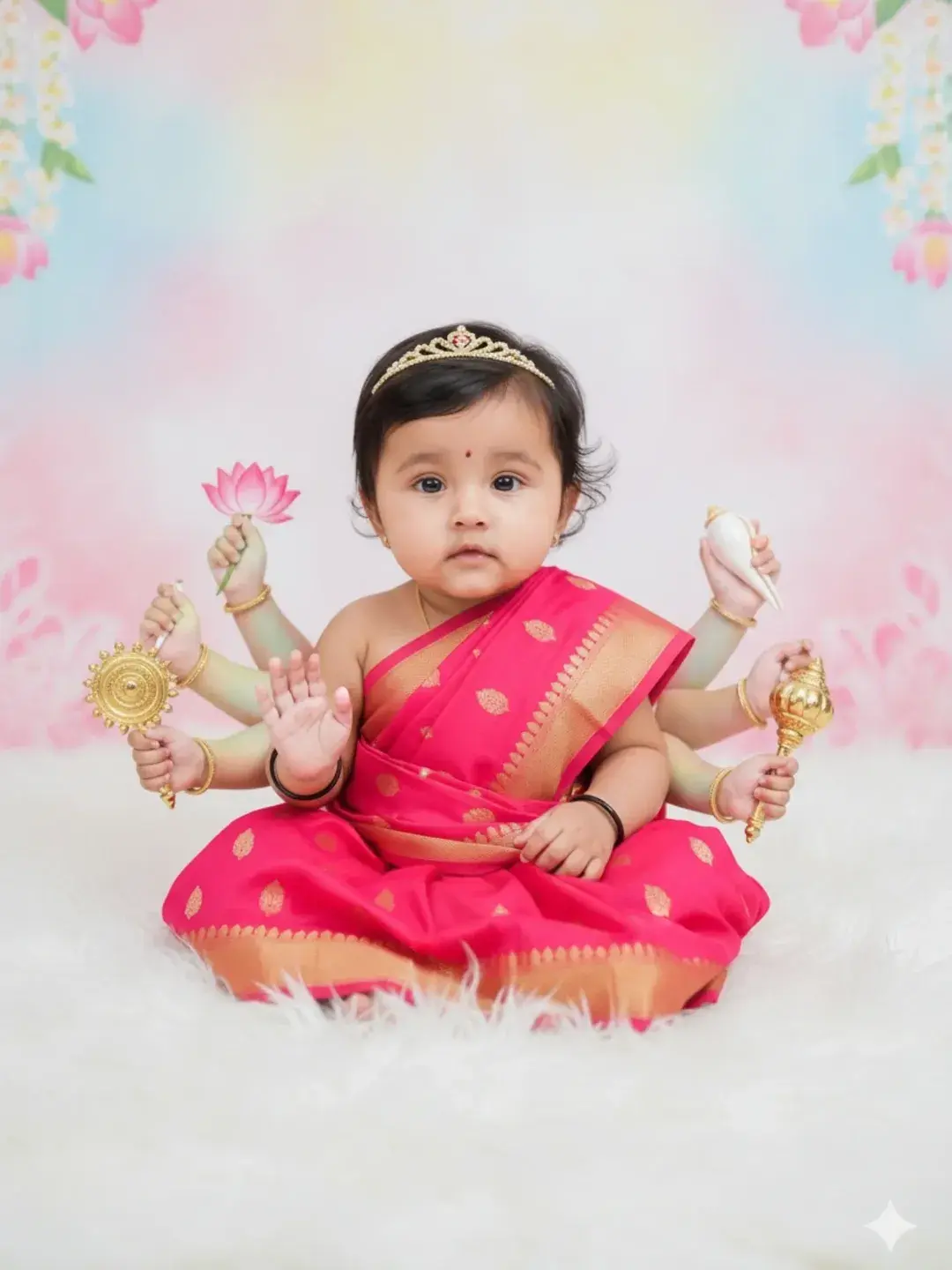 Siddhidatri Mata Photo Gemini Prompt For Baby Girls Navratri